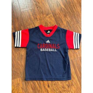 VTG Adidas St Louis Cardinals Baseball Youth Shirt jersey Red V-Neck Size 4T STL